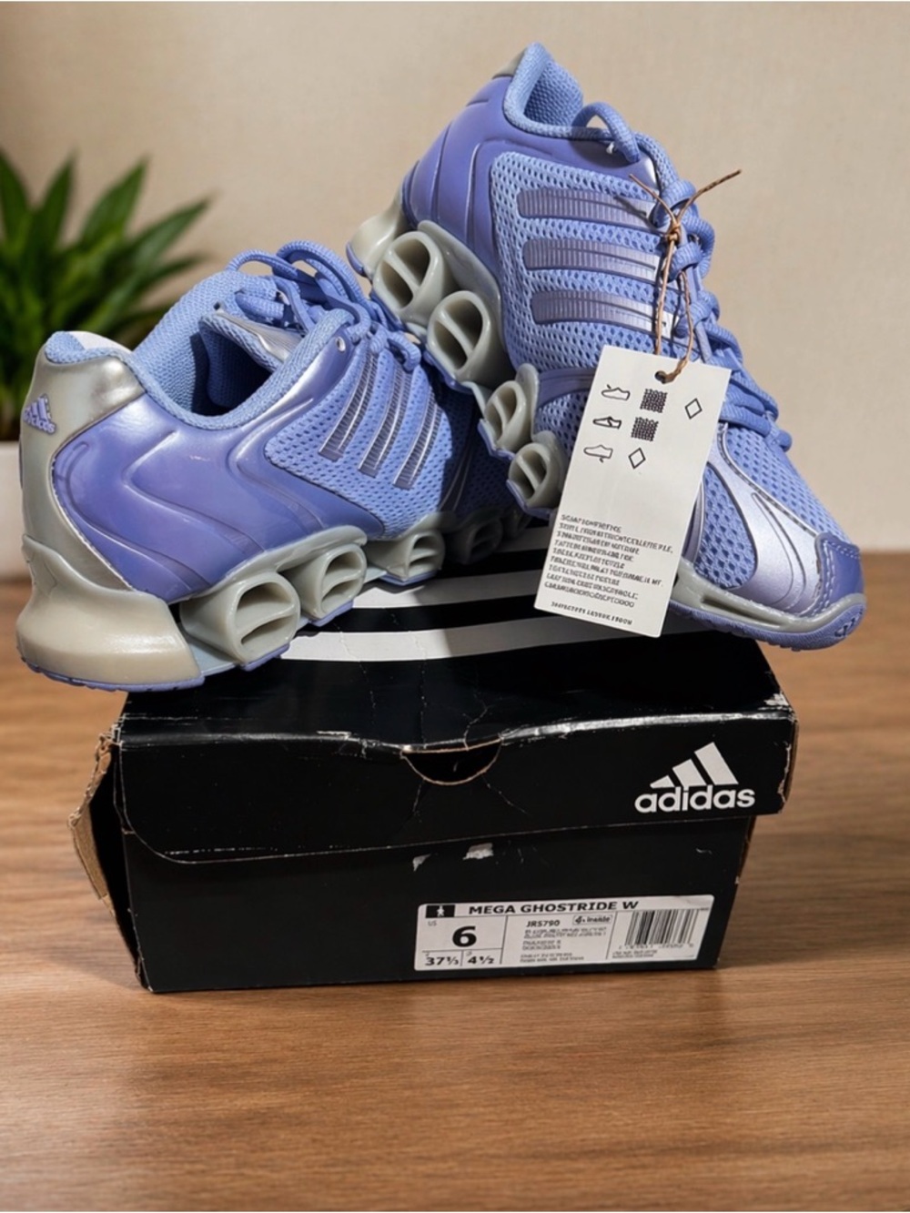 adidas Mega Ghostride W Lilac and Metallic Silver Running Shoes